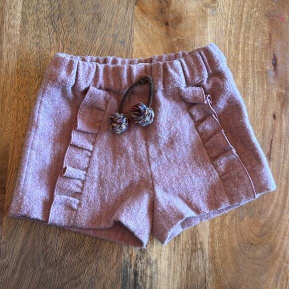 Zara baby wool blend pompom ruffle shorts 6-9 months - Picture 1 of 4